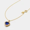 Collier Pendentif Or Jaune 18K - Saphir Bleu Intense 2.21ct & Diamants