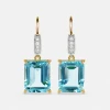 Boucles d'Oreilles Or Jaune 14K - Topaze & Diamants