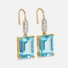 Boucles d'Oreilles Or Jaune 14K - Topaze & Diamants
