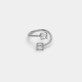 Bague Fine Or Blanc - 2,61 CT Diamant LAB GROWN - Certifiée HRD
