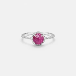 Bague en Platine 2.19ct - Rubis & Diamants