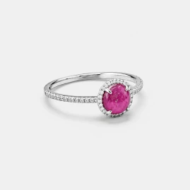 Bague en Platine 2.19ct - Rubis & Diamants