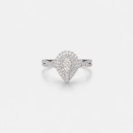 Bague Or Blanc 14K - Diamant Naturel 0.45ct - Certifiée IGI Anvers