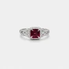 Bague en Platine 950 - Rubellite Naturelle 1.15ct & Diamants - Certifiée HRD