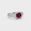 Bague en Platine 950 - Rubellite Naturelle 1.15ct & Diamants - Certifiée HRD
