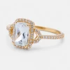 Bague Or Jaune 14K - Aigue-Marine Naturelle 0.92ct & Diamants - Certifiée HRD