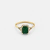 Bague en Or Jaune 14K - 1.40ct - Émeraude & Diamants
