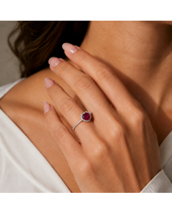 Bague en Platine 1.73ct - Tourmaline & Diamants