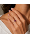 Bague en Platine 1.73ct - Tourmaline & Diamants