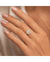 Bague Or Jaune 14K - Aigue-Marine Naturelle 0.92ct & Diamants - Certifiée HRD