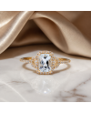Bague Or Jaune 14K - Aigue-Marine Naturelle 0.92ct & Diamants - Certifiée HRD