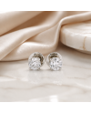Boucles d'Oreilles Or Blanc 18K - Diamants Naturels 1.03ct F-G - Certifiées HRD