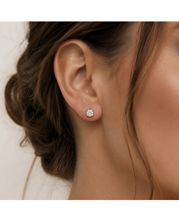 Boucles d'Oreilles Or Blanc 18K - Diamants Naturels 1.03ct F-G - Certifiées HRD