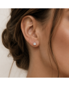 Boucles d'Oreilles Or Blanc 18K - Diamants Naturels 1.03ct F-G - Certifiées HRD