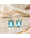 Boucles d'Oreilles Or Jaune 14K - Topaze & Diamants