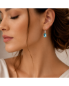 Boucles d'Oreilles Or Jaune 14K - Topaze & Diamants