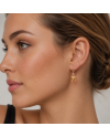 Boucles d'Oreilles Or Jaune 14K - Citrine Solaire & Diamants