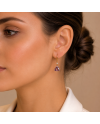 Boucles d'Oreilles Or Jaune 14K - Améthyste Violette & Diamants