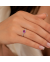Bague en Platine 2.19ct - Rubis & Diamants