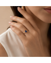 Bague Or Jaune 14K - Saphir Taille Poire 0.70ct & Diamants