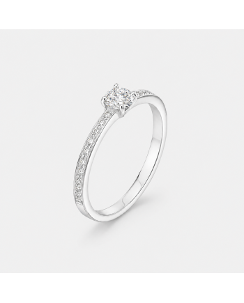 Bague Solitaire Diamant  Rond 4 Griffes Or 18K | Orelyna