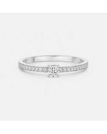 Bague Solitaire Diamant  Rond 4 Griffes Or 18K | Orelyna