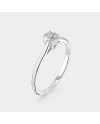 Bague Solitaire Diamant Rond  Pavée Or 18K | Orelyna