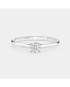 Bague Solitaire Diamant Rond  Pavée Or 18K | Orelyna