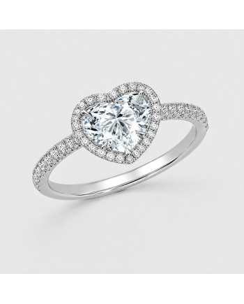 Bague Solitaire Diamant  Cœur Or 18K | Orelyna