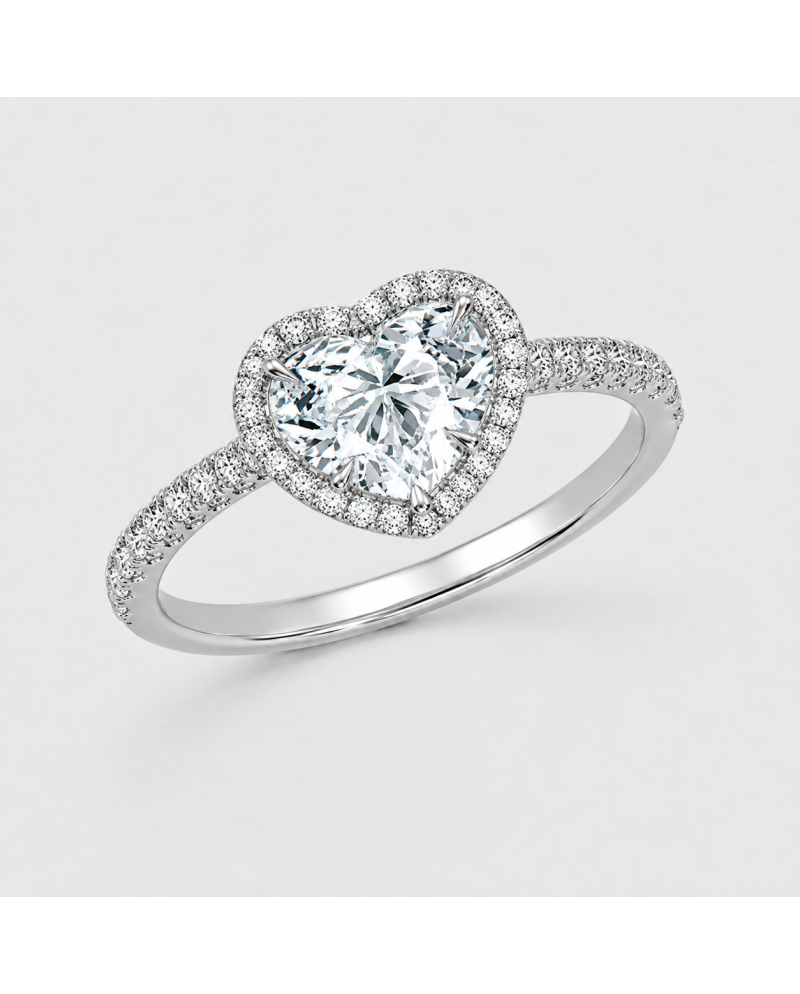 Bague Solitaire Diamant  Cœur Or 18K | Orelyna