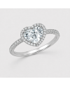 Bague Solitaire Diamant  Cœur Or 18K | Orelyna