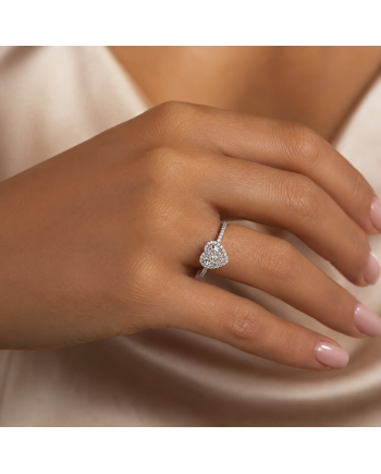 Bague Solitaire Diamant  Cœur Or 18K | Orelyna