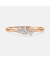 Bague Diamant Rond  Asymétrique Or 18K | Orelyna