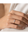 Bague Diamant Rond  Asymétrique Or 18K | Orelyna
