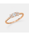 Bague Diamant Rond  Asymétrique Or 18K | Orelyna