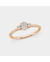 Bague Trilogie Diamant  Ovale Or 18K | Orelyna