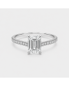 Bague Diamant Taille Émeraude  Pavée Or 18K | Orelyna