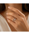 Bague Croisée Diamant  Poire & Halo Or 18K | Orelyna