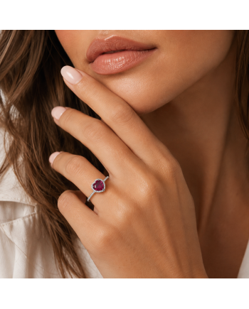 Bague en Platine 1.73ct - Tourmaline & Diamants