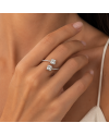 Bague Fine Or Blanc - 2,61 CT Diamant LAB GROWN - Certifiée HRD